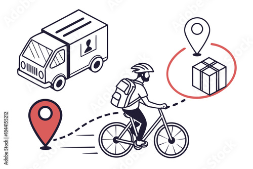 Courier Service Icon Set  No Text  White Backgroun (3) Vector Icon