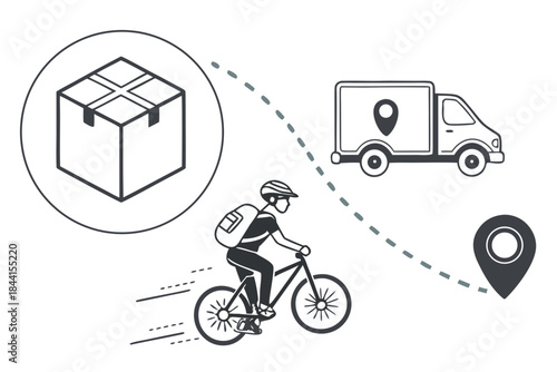 Courier Service Icon Set  No Text  White Backgroun Vector Icon