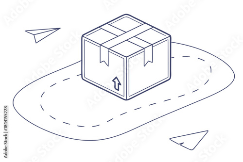Package Tracking Abstract Icon  Minimal Style  Whi (1) Vector Icon