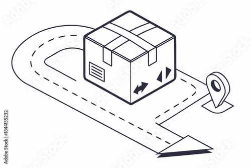 Package Tracking Abstract Icon  Minimal Style  Whi Vector Icon