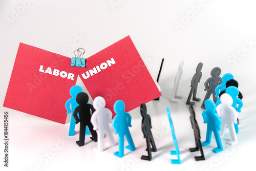 Obraz na płótnie Illustrative Photo of a Labor Union – Featuring Miniature Figures and Two Pieces