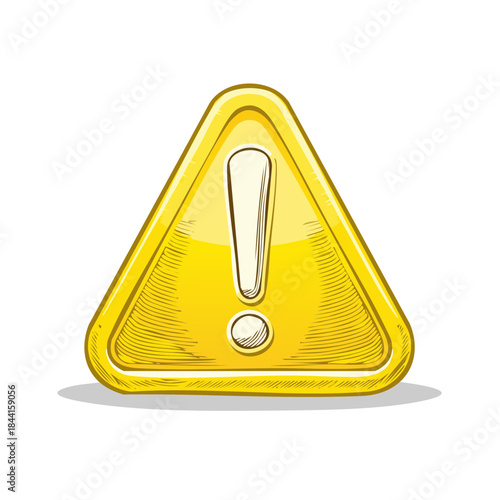 Yellow Warning Sign with Exclamation Point: Triangle Shape Alert Safety Caution Notice Attention