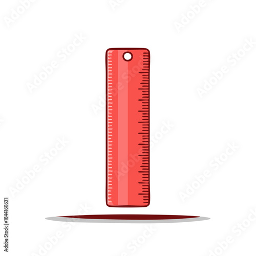 Red Ruler Illustration with Measurements for Accuracy and Precision