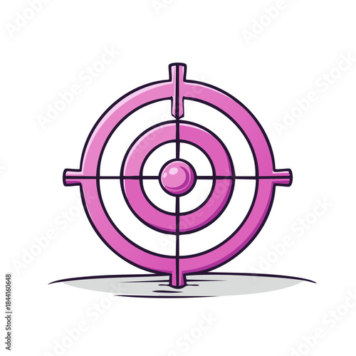 Pink Target with Crosshair and Concentric Circles for Aim and Focus Concept