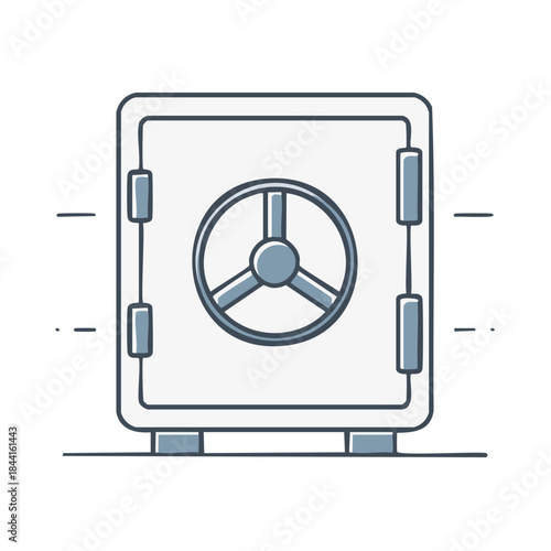 Closed Metal Safe: Protective Security, Bank Vault Storing Finance and Wealth