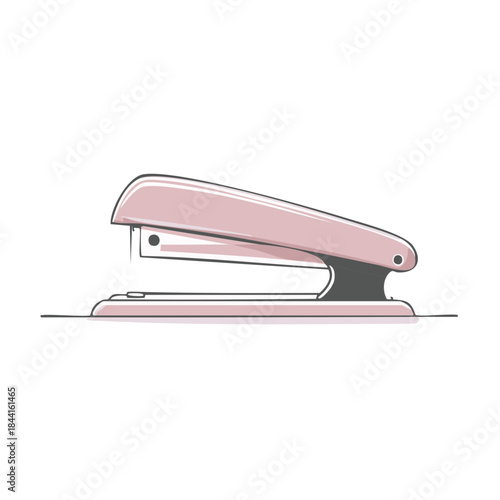 Pink Stapler on White Background for Office Supply Illustration or Flat Design