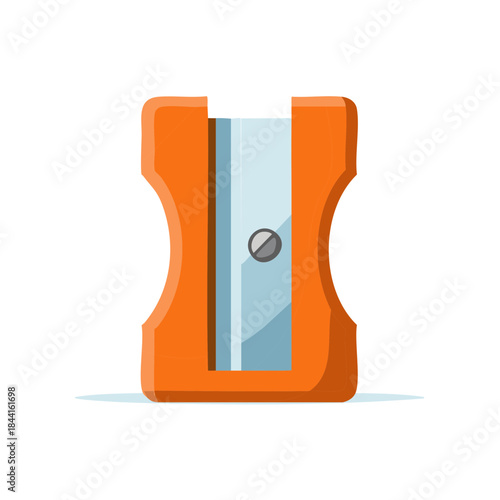 Orange Pencil Sharpener Illustration for School Art Supplies and Education