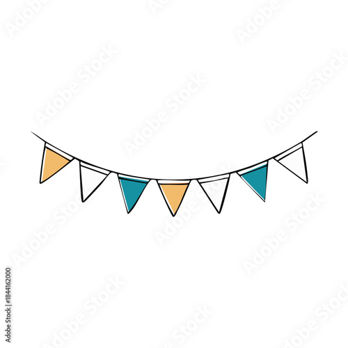 Celebration Bunting Hanging with Colorful Triangle Flags Decoration for Party Holiday Ornament