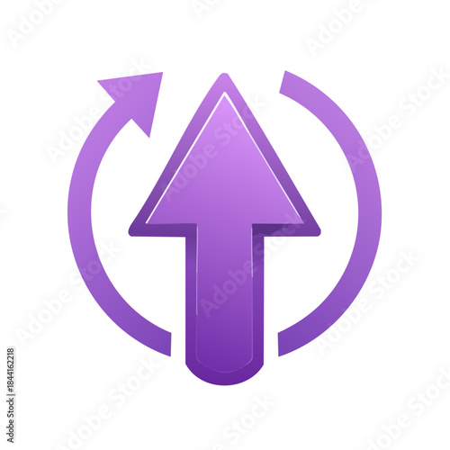 Purple Refresh Arrow Circle Loop Symbol Directional Pointer Upward Reload