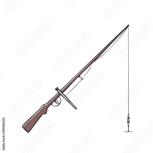 Hybrid Fishing Rod with Gun Handle Creative Concept Fishing Gear Fun Idea