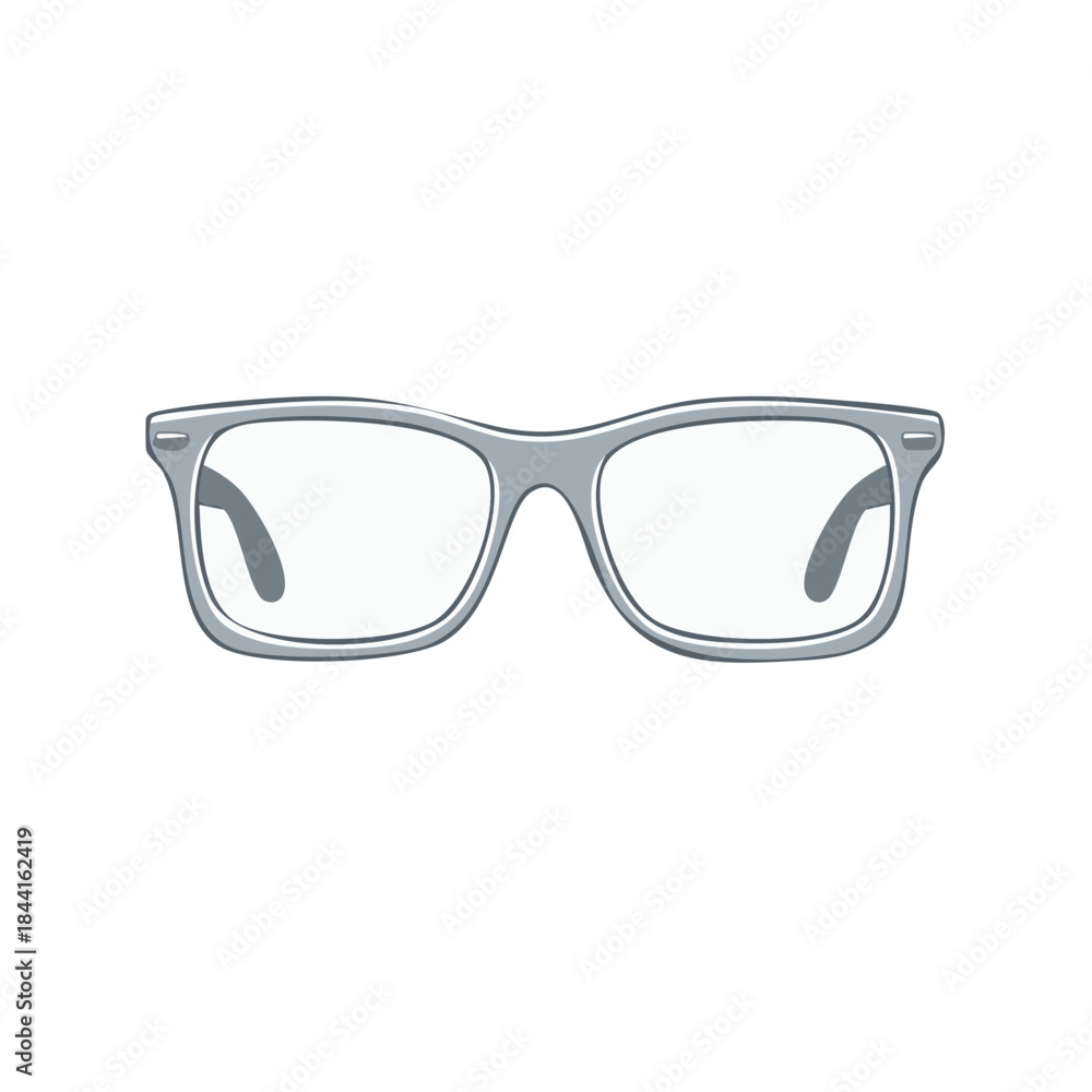 Fototapeta premium Vintage Style Gray Framed Eye Glasses with Clear Lenses for Corrective Vision and Fashion