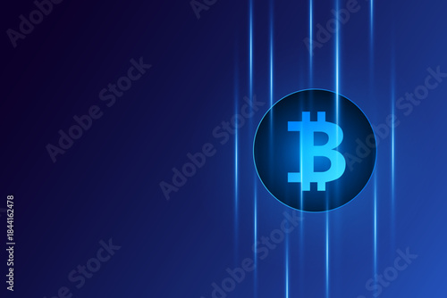 Golden bitcoin digital currency , futuristic digital money	