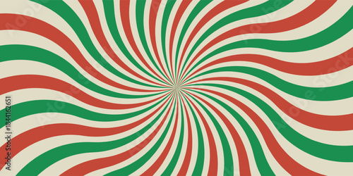 Vintage red green grunge retro circus lights background with festive swirls. Vector illustration