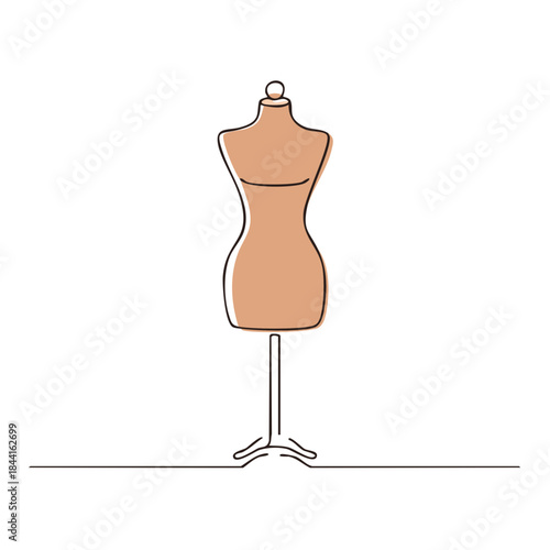Mannequin dress form fashion design display apparel sewing tailor drawing illustration