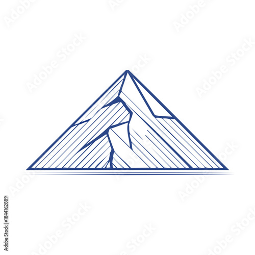 Mountain peak line art illustration nature landscape vector graphic design element for adventure travel or camping logo