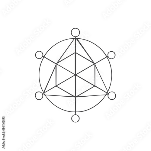 Geometric Shapes Arrangement Metatron Cube Sacred Geometry Design Mystical Symbol