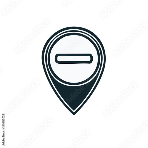 Location Pin with Minus Sign Deletion or Removal Concept Minimalist Icon