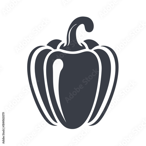 Vector Graphic of a Bell Pepper, Isolated Single Object, Food Illustration, Simple Design