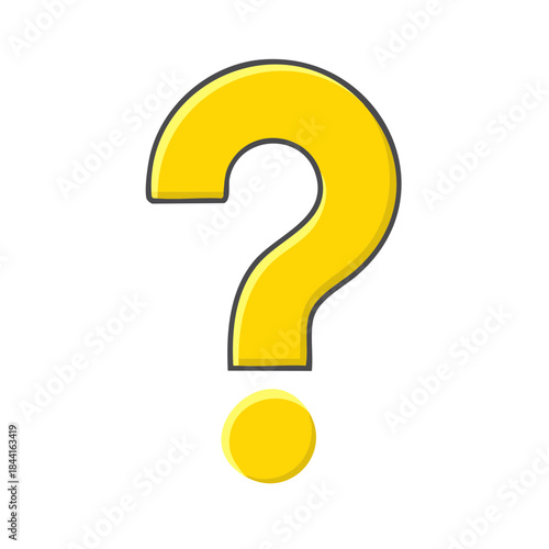 Yellow Question Mark Graphic Icon Education Knowledge Symbol Uncertainty Sign