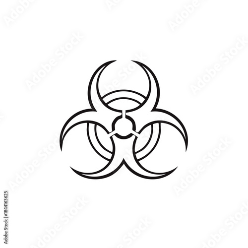 Simple Biohazard Warning Symbol Depicting Biological Risk with Geometric Design