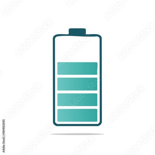 Partially Charged Battery Illustration with Blue Levels Depicting Power Remaining