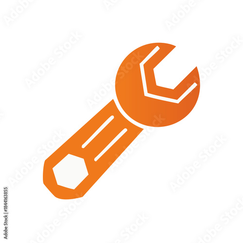 Orange Spanner Tool for Tightening and Loosening Nuts and Bolts in Construction