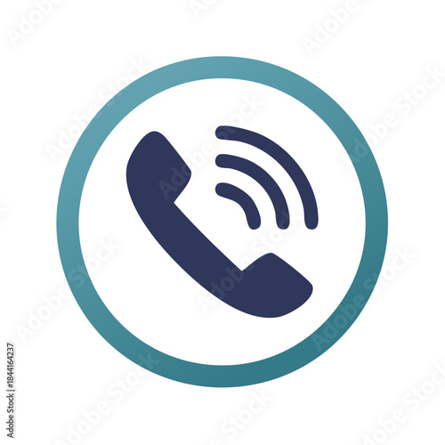 Calling Icon Communication with Waves Modern Gradient Telecommunication Symbol on White
