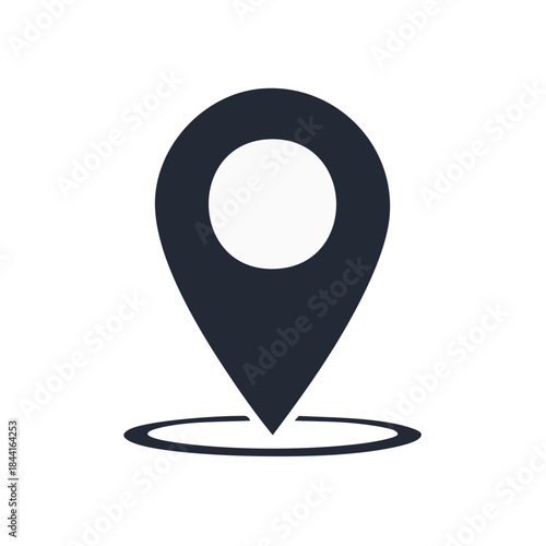 Simple Dark Pinpoint Icon Signifies Location Finding and Navigation for Maps and Directions