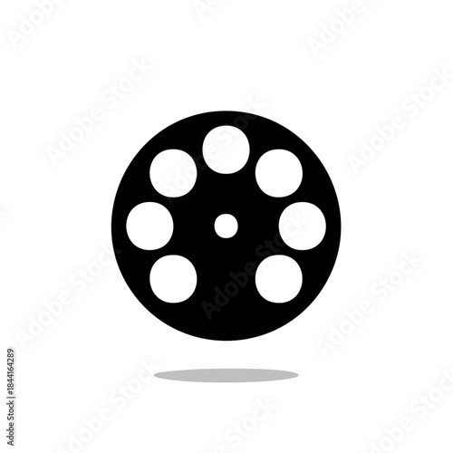 Revolver Cylinder Black Silhouette with Six Chambers Graphic Vector Illustration