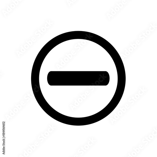 Minus Symbol within a Circle Indicates Subtraction or Restriction