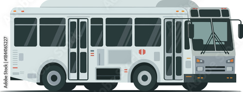 <White city bus vector illustration for public transportation and urban travel services>