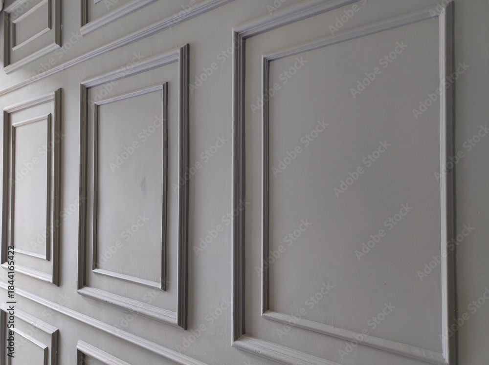 Obraz premium Light grey square shape wainscoting.