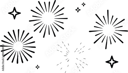 firework explosion illustration with stars for event and greeting