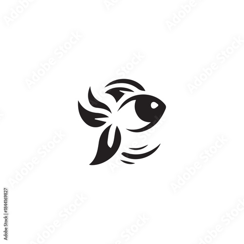 Goldfish animal logo on white background.