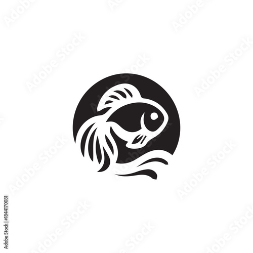 Goldfish animal logo on white background.