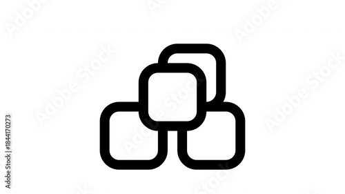 Menu Icon Animation Outline Style for App Launcher, Navigation Layout, and Digital Interface Categorization