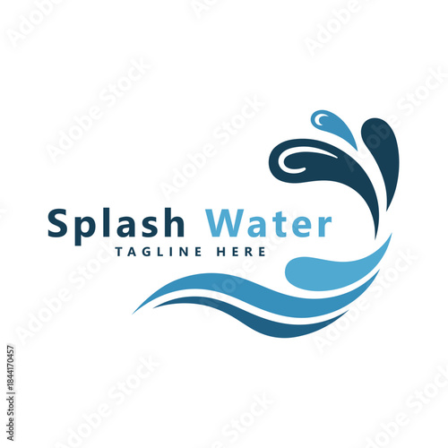 Waves of sea or ocean waves blue water splash and gale vector illustration