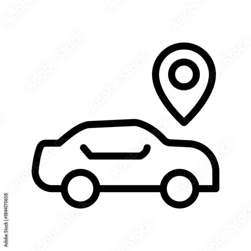 Precise Car Location icon set for GPS tracking, vehicle navigation, parking management and real-time map positioning