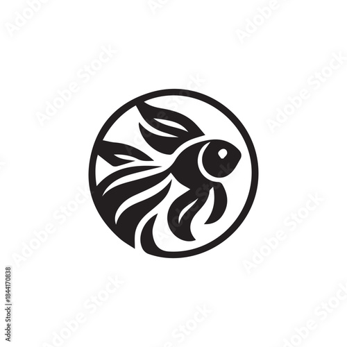 Goldfish animal logo on white background.