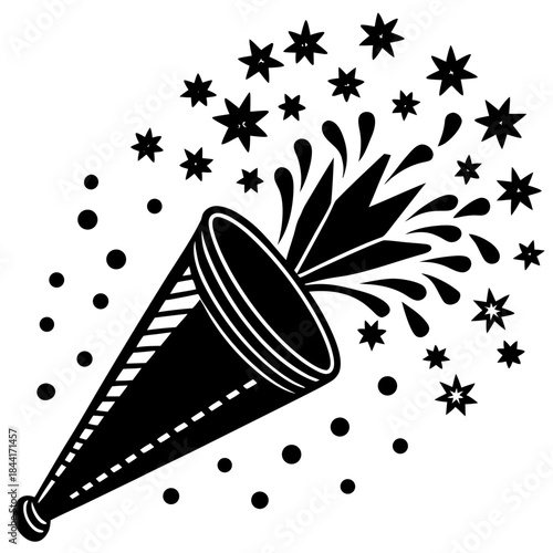 Confetti Popper Line Icon