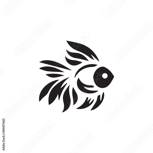 Goldfish animal logo on white background.