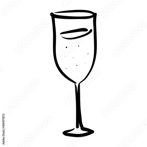 Hand-drawn Champagne Glass Illustration