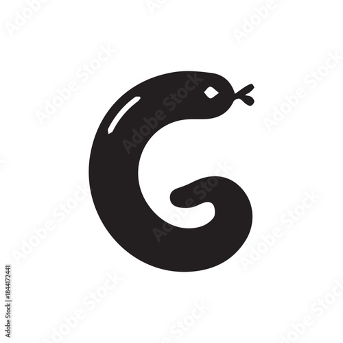 Minimalist leech animal logo on white background.