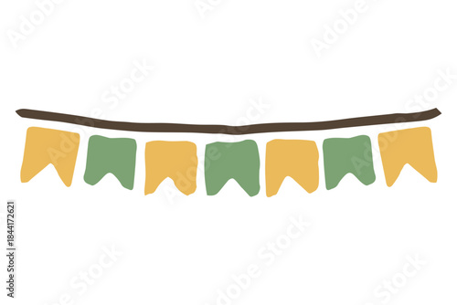 やさしいひまわり シンプルシリーズ｜ガーランド（山型旗） / Gentle Sunflower Simple Series – Mountain Shape Garland