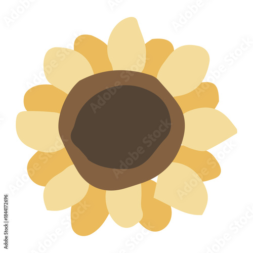 やさしいひまわり シンプルシリーズ｜ひまわりの花（単体） / Gentle Sunflower Simple Series – Sunflower Flower