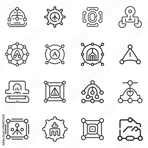 Comprehensive access management icon pack featuring security and authorization symbols isolated on white background