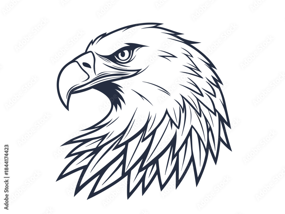 Obraz premium bald eagle head vector logo, wild bird freedom symbol design
