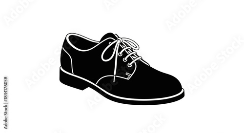 Classic Black Oxford Shoe with White Laces.