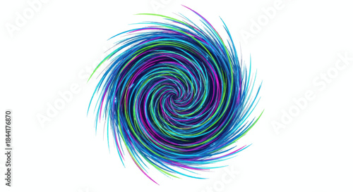 Vibrant Blue and Purple Swirling Vortex Abstract Design.
