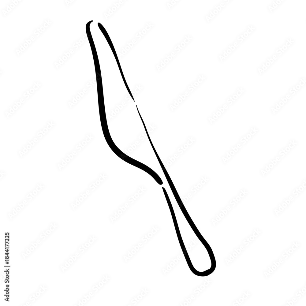 Obraz premium Hand-Drawn Butter Knife Illustration